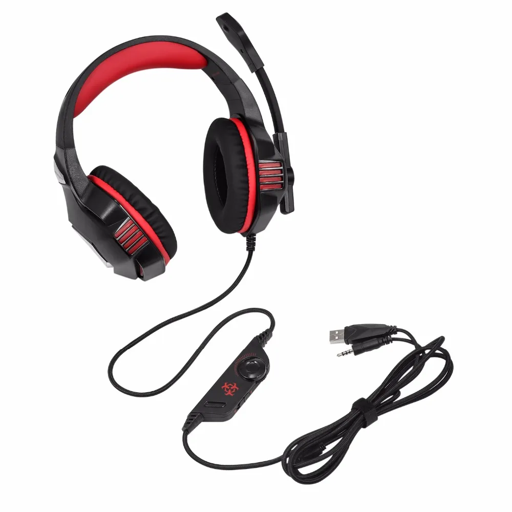Игровая гарнитура KOTION EACH G7500, наушники со светодиодным микрофоном, басовые наушники для нового Xbox One PS4, ноутбука, телефона, ПК, геймера, шлем
