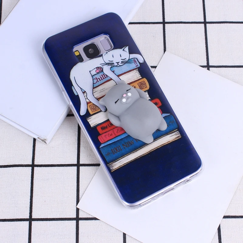 3D Squishy Toys For Samsung A5 2017 Cases A520F Soft Cute Cat Coque Squishies Cover Galaxy J5 Case J530 S8 |