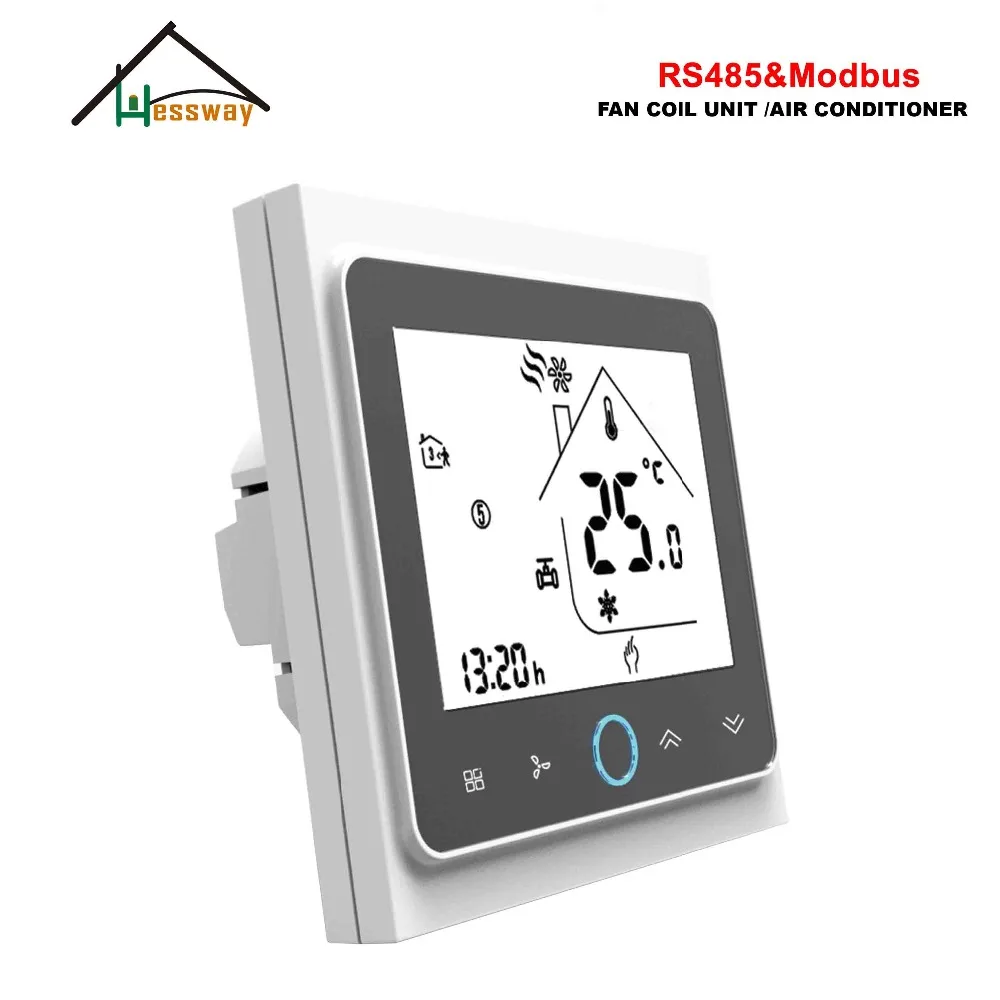 HESSWAY 3 скорости RS485 RTU MODBUS умный комнатный термостат 24 в стандартный для 2 трубной