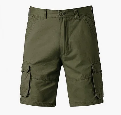 Army green Новые мужские шорты Карго армейские хлопковые военные мужские шорты Свободные мульти-карманные шорты Homme Дышащие Брюки Плюс Размер 28-40 - Цвет: Army green
