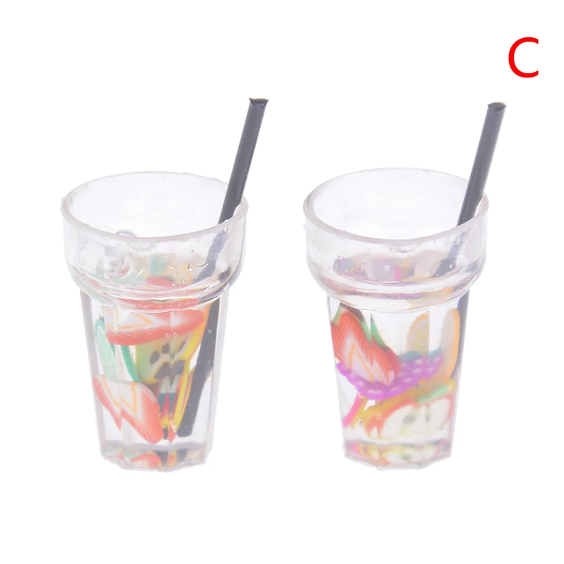 2PCS 1/2/3 шт./лот мини лимон стакана воды Кукольный дом аксессуары чашки игрушка небольшое украшение Подарки Наборы игрушечной мебели 1:12 кукольный домик миниатюра - Цвет: 2PCS