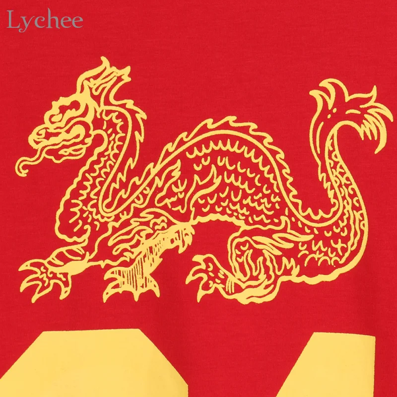 Летняя женская футболка Lychee с принтом дракона в стиле Харадзюку Повседневная