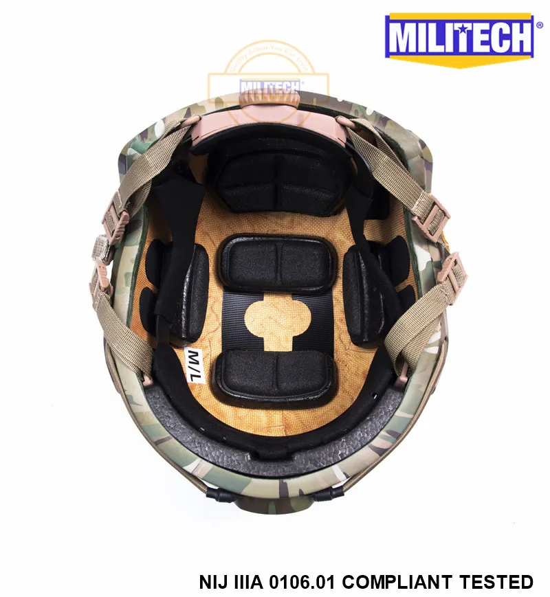 

ISO Certified MILITECH MC NIJ Level IIIA 3A FAST OCC Liner High XP Cut Bulletproof Aramid Ballistic Helmet With 5 Years Warranty