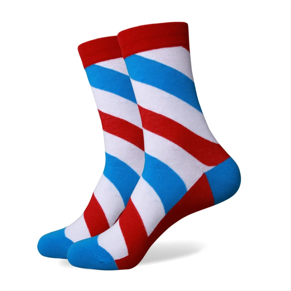 Носки мужские брендовые модные цветные из чесаного хлопка высокое качество (7