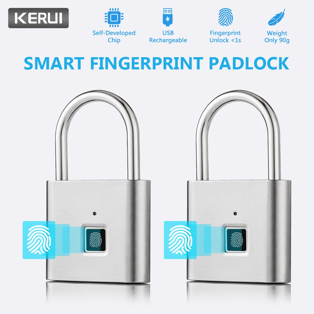 KERUI 2 шт USB Перезаряжаемый умный БЕСКЛЮЧЕВОЙ Портативный Защита от отпечатков