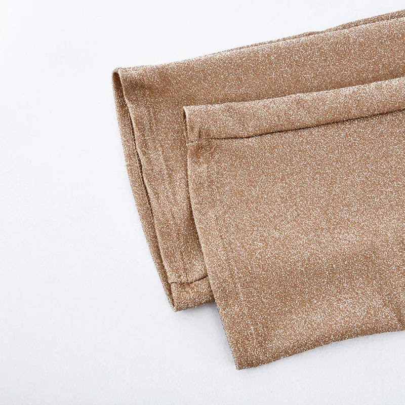 

High waist pants for women Autumn new fashion glitter skinny flare pants Sexy club party trousers Shinny slim fit pantalon femme