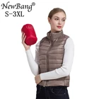 NewBang женские теплые жилеты ультра светильник без рукавов Куртка Gilet chalecos mujer размера плюс XXXL с багги
