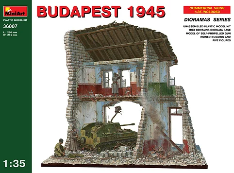 Сборка здания MiniArt сцена модель 36007 1/35 советская Венгерская Budapest Xiang Battlefield Blocks