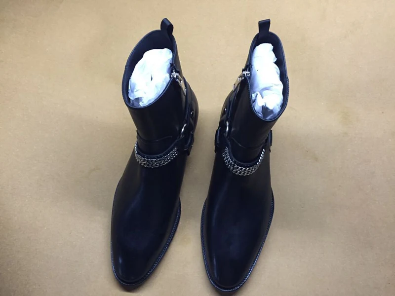 WPG/мужские ботинки с кожаным рукавом черные в английском стиле зимние ретро|boots