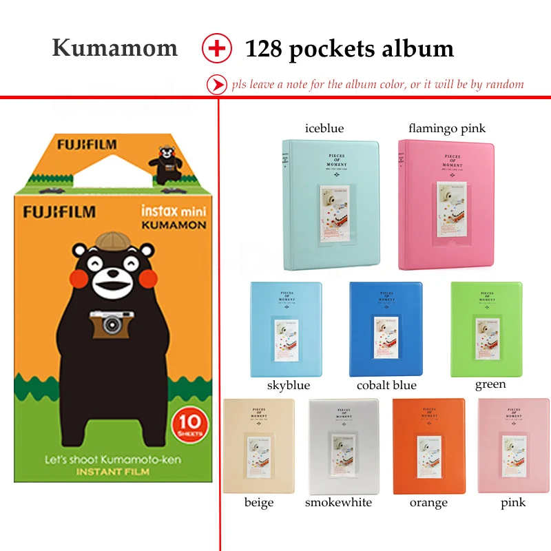 Fujifilm Instax Mini Film Kumamon 10 листов для 9 8 + 7s 70 90 25 мгновенный принтер Polariod камеры