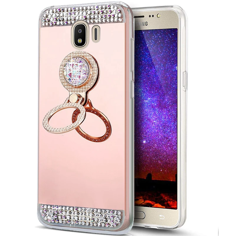 Чехол Funda A8 2018 с алмазным зеркалом мягкий силиконовый чехол для Galaxy Plus Samsung A7 A9 S9 S10e