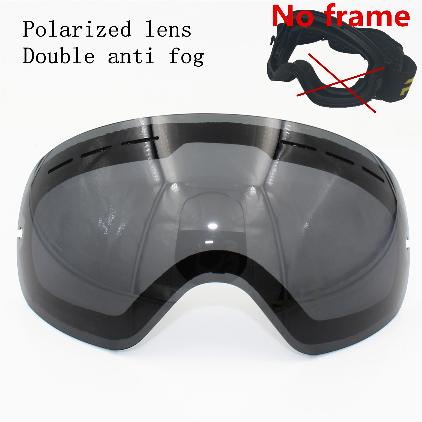 polarized (No frame Брендовые лыжные очки, двухслойные, UV400, анти-туман, большая Лыжная маска, очки для катания на лыжах, для мужчин и женщин, для снега, сноуборда, поляризационные линзы - Цвет: polarized (No frame