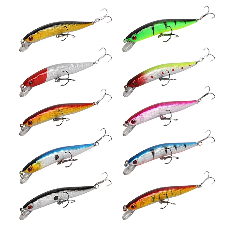 Fly Fishing Minnow 10pcs/lot 9.5cm/8.53g Lure Hard Bait Wobbler Carp Tackle Artificial For Boat | Спорт и развлечения