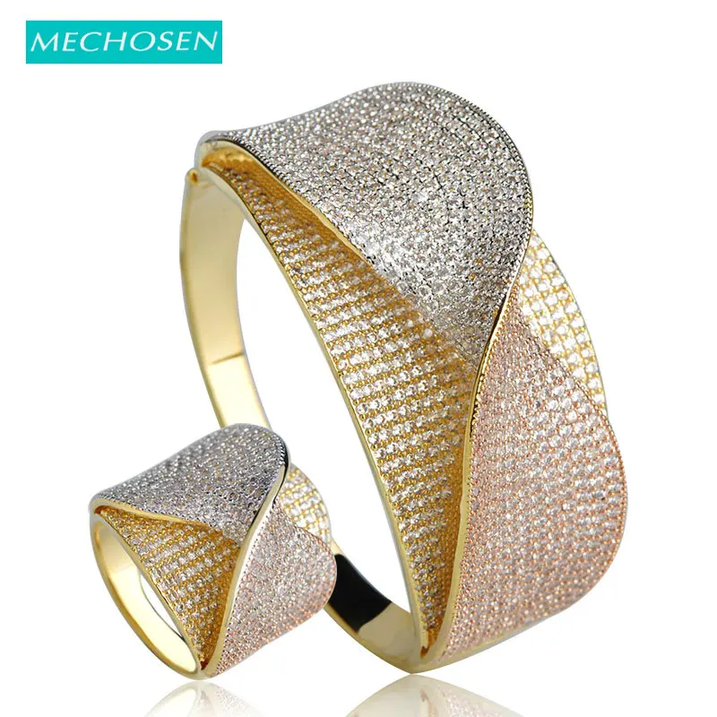 Женский браслет MECHOSEN в форме галстука-бабочки широкие браслеты 3 тона с покрытием