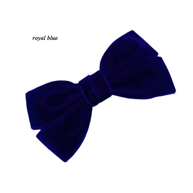 royal blue Ручная работа, 5 дюймов, бархатные банты для волос, женская большая заколка-бабочка, заколки для волос, модные корейские аксессуары для волос для подростков - Цвет: royal blue