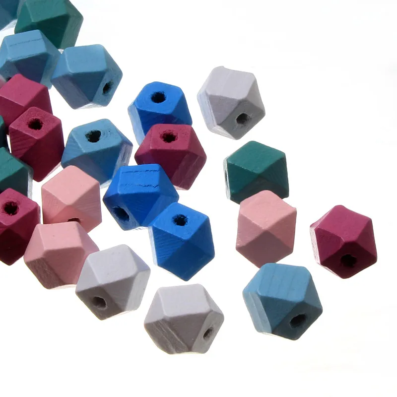 Natural Wood Unfinished Geometric Beads Teething for Baby DIY Pacifier Clip Jewelry Making Wooden Spacer Beading Bead | Украшения и