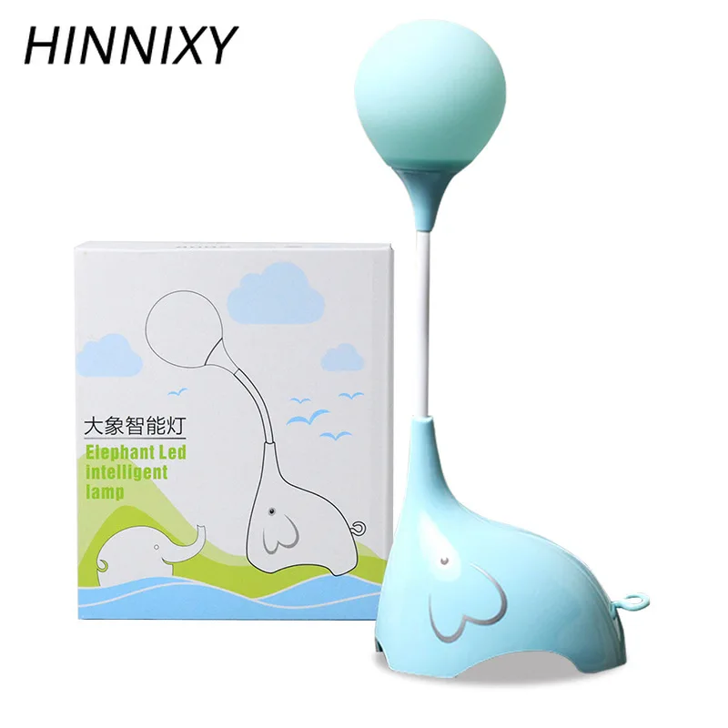 Hinnixy Настольная лампа с изображением слона белого синего розового цвета