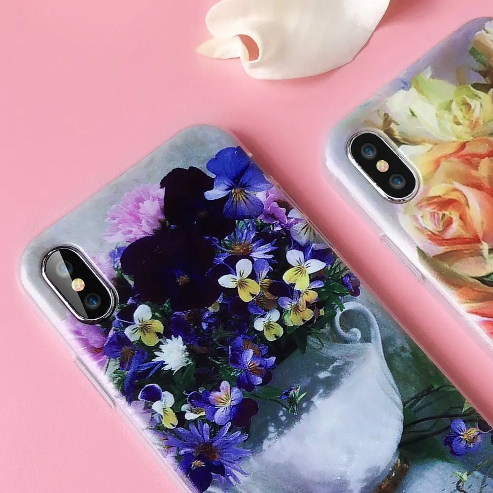 CASEIER Floral Phone Case For Xiaomi Redmi Note 5 4 4X Soft TPU Mi 6 6X A1 8 SE 3S 4A Plus 5A Funda |