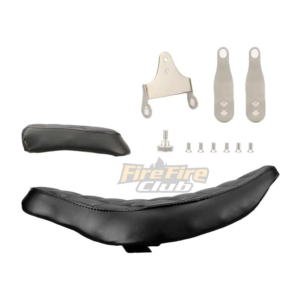 

Motorcycle Black Artificial Leather Diamond Stitched Driver&Rear Passenger Seat For Harley Sportster XL 2010-2016