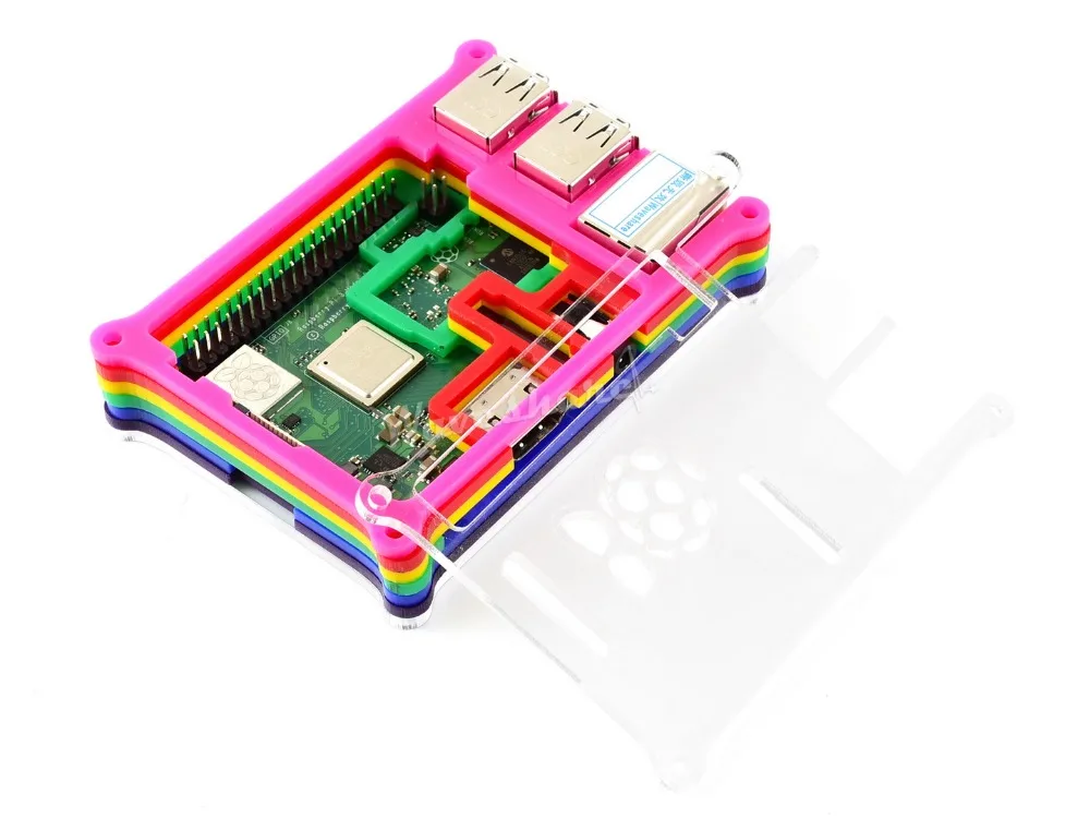 Чехол Waveshare Rainbow C для Raspberry Pi 2/3B/3B + 7 цветов не прозрачный | Компьютеры и офис