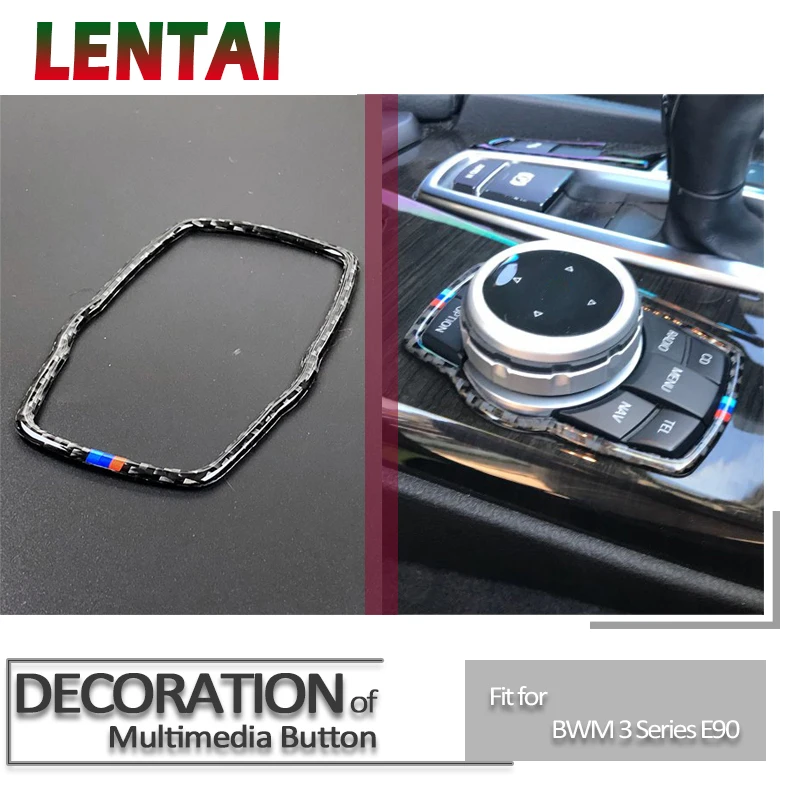 Автомобильная наклейка на ручку переключателя OVERE из углеродного волокна для BMW