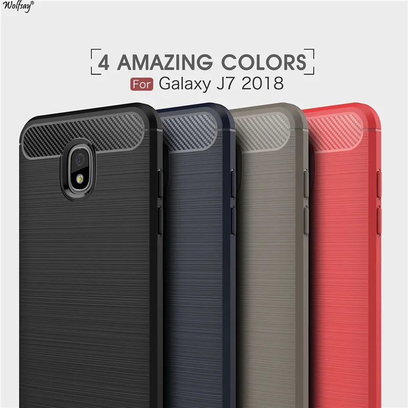 Wolfsay антидетонационных чехол для samsung Galaxy J7 2018 Чехол Мягкий ТПУ матовый J737 бизнес