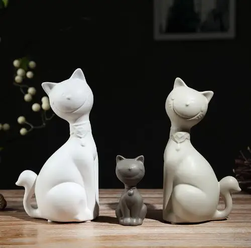 Минималистский Керамическая lucky cat семейный Домашний декор ремесел украшения