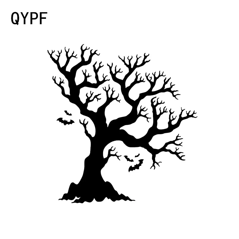 QYPF 13 8*14 6 интересный Хэллоуин Spooky Дерево виниловый Декор автомобиля