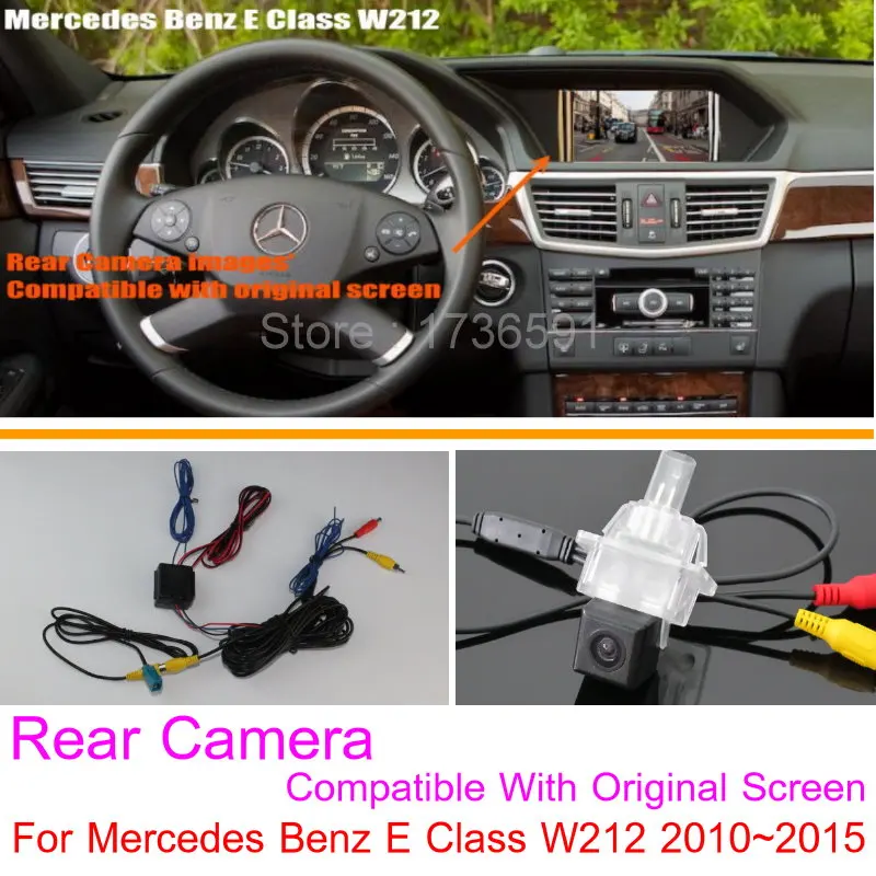Фото Для Mercedes Benz E Class W212 2010 ~ 2014 2015 2016 RCA и оригинальный экран, совместимый с камерой заднего вида, резервная камера заднего вида №1