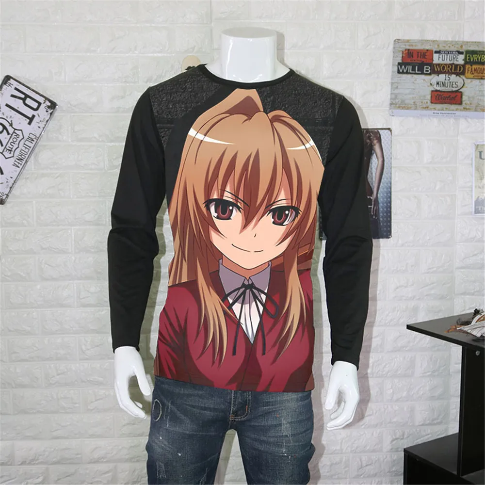 Косплей новый аниме Toradora Тигр дракон футболка мужская с длинным рукавом мода