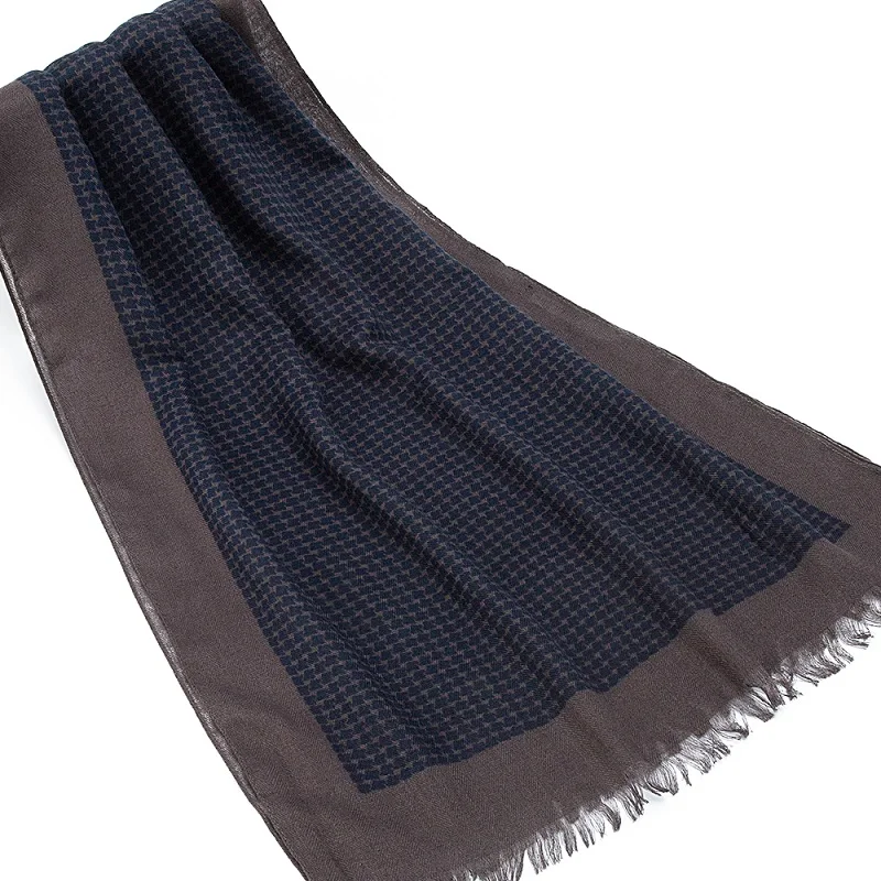 Мужские шарфы Новая мода Houndstooth Shot Fringes тонкий легкий теплый зимний шарф
