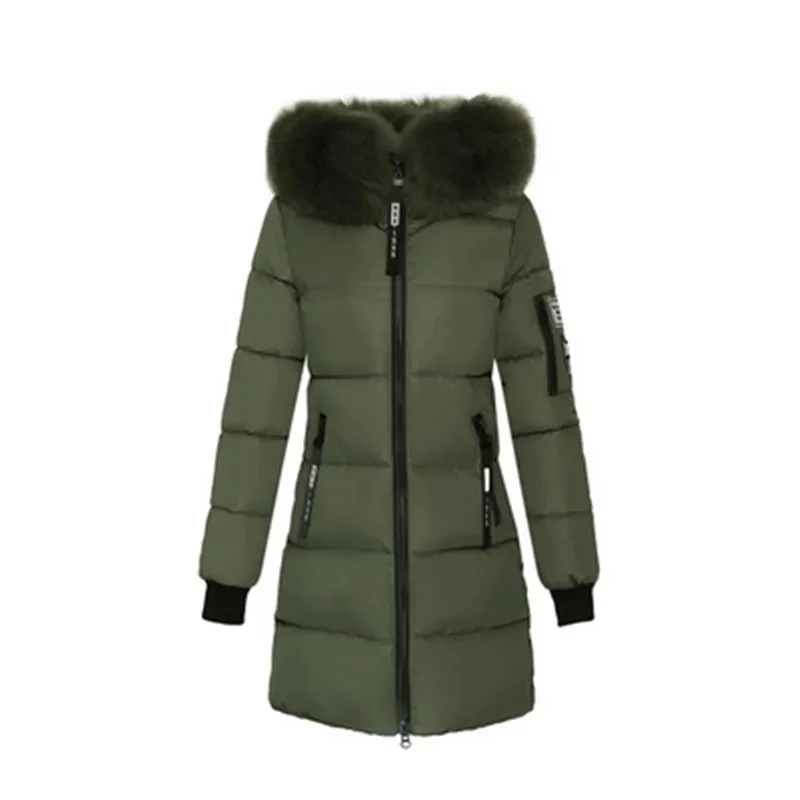 Женская куртка с большим меховым воротником Lange Winterjas Dames Parka Femme 544 зима 2020 | одежда