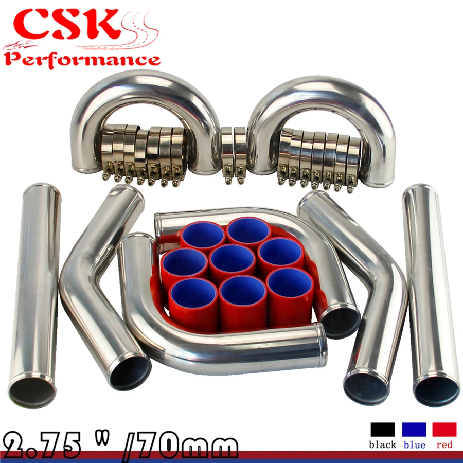 1kit x турбо интеркулер труба 2 75 &quotхромированный алюминиевый трубопровод + T-CLAMPS