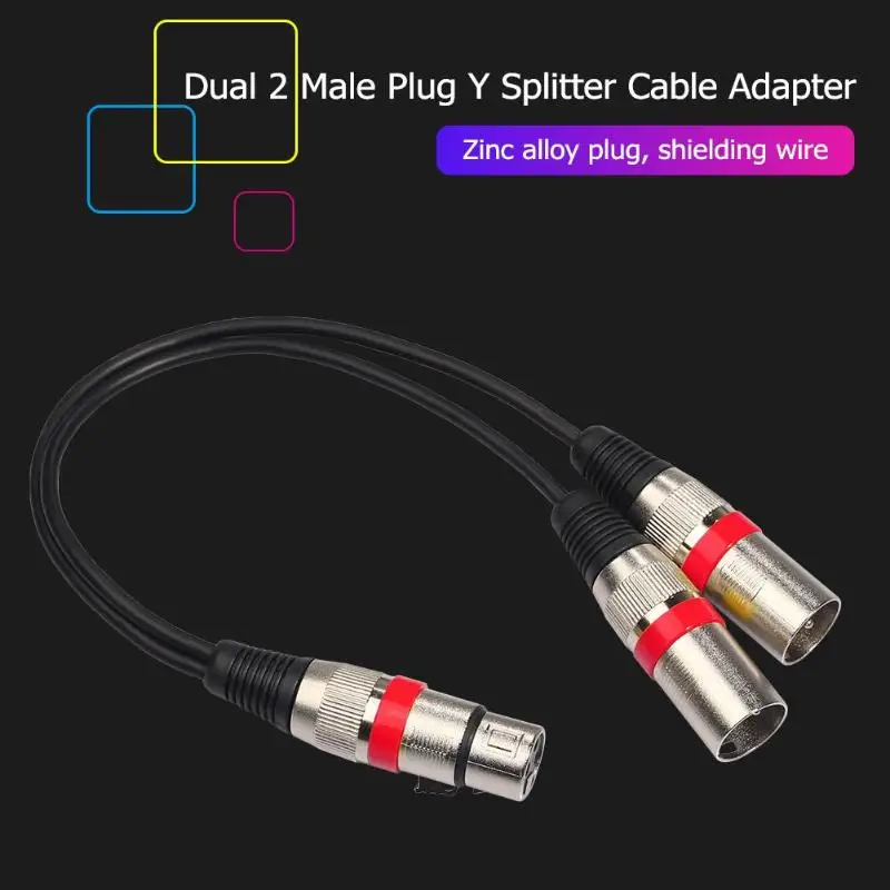 

3Pin XLR гнездовой разъем для двойной 2 Штекерный Y сплиттер 30 см Кабель-адаптер провод для усилителя динамика наушников миксер