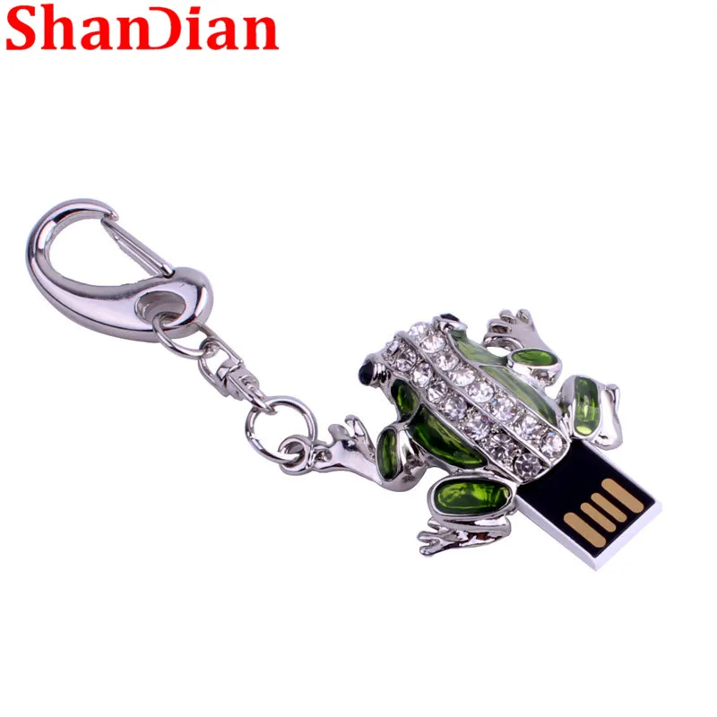 SHANDIAN металлическая лягушка Кристальный USB флэш-накопитель Флешка 4 ГБ 8 ГБ 16 ГБ 32 ГБ карта памяти U диск USB 2,0