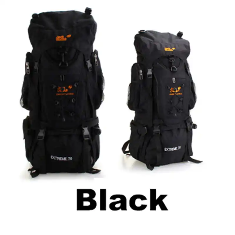 Black 70L Водонепроницаемая нейлоновая тактическая посылка, рюкзак для путешествий и пеших прогулок, супер большая вместительность, многофункциональная сумка для альпинизма на открытом воздухе - Цвет: Black