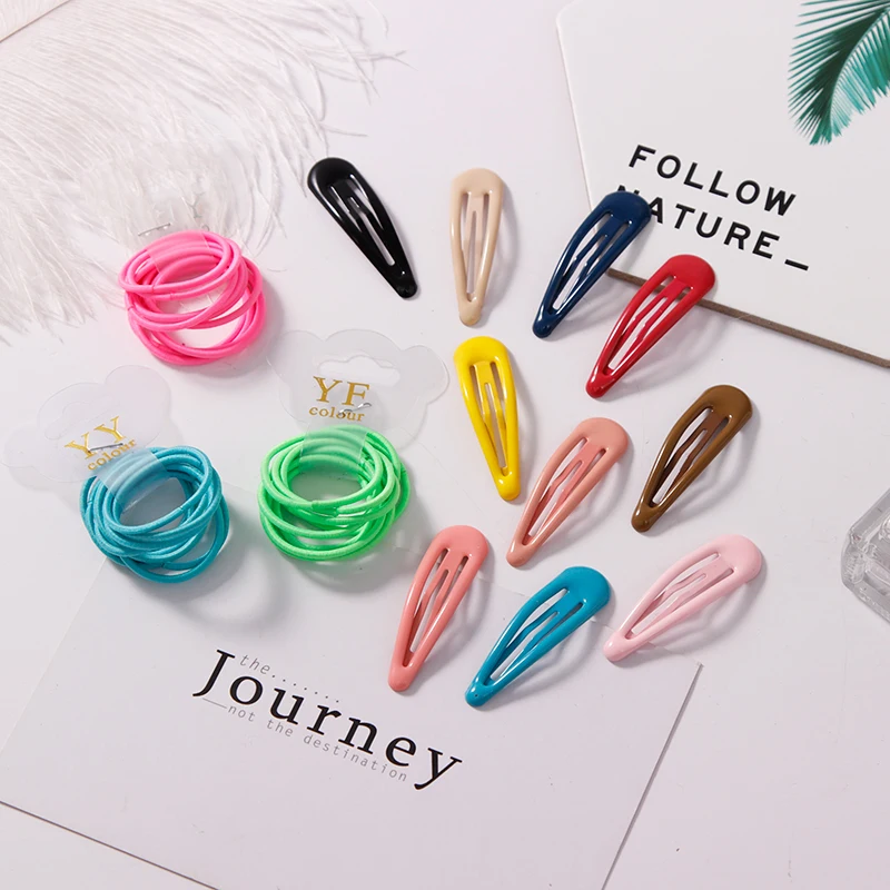 New 20PCS=10 Rubber Bands 10 Hairpins Girls Colorful Elastic Hair Band Ponytail Holder Scrunchies Headband Kids Accessories | Детская