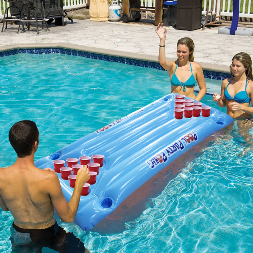 Бассейн пивной понг стол надувной матрас Ведёрко для льда синий Lounge Float 24