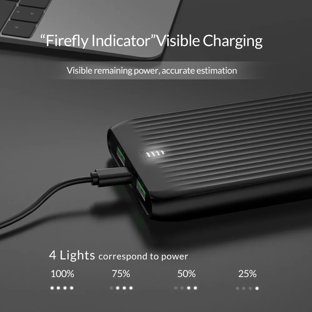 ORICO 10000 мАч ультра тонкий внешний аккумулятор Двойной USB большой емкости зарядное
