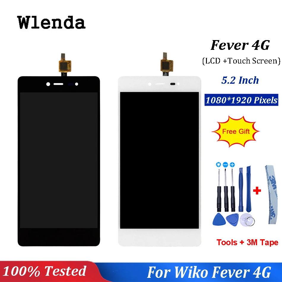 Кожаный чехол бумажник для Wiko Fever 4G ЖК дисплей Дисплей + инструмент ремонта