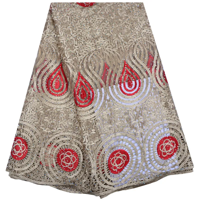 

New High Quality Design African Stones Lace Fabric ! 2019 Latest Nigerian Lace Fabric High Quality African Cord Lace A1310