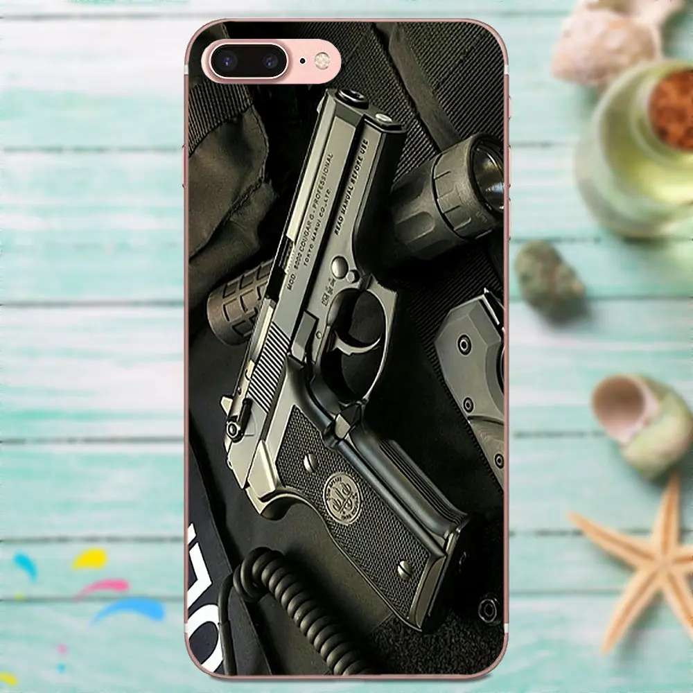 Мягкий узор для Galaxy A3 A5 A7 On5 On7 2015 2016 2017 Grand Alpha G850 Core2 Prime S2 I9082 Pistolas Glock оружие
