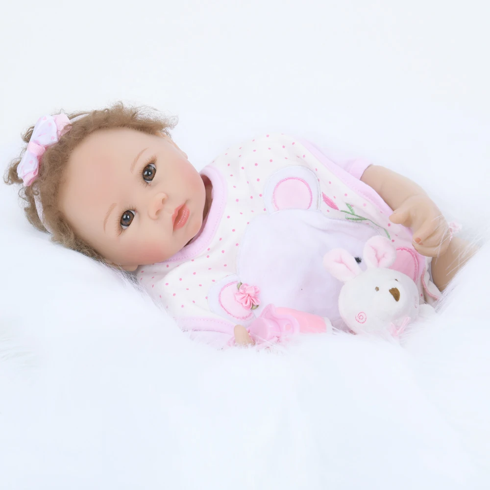 

22 inch 55cm DIY reborn toddler girl boy dolls cloth body reborn baby kit doll for Kids