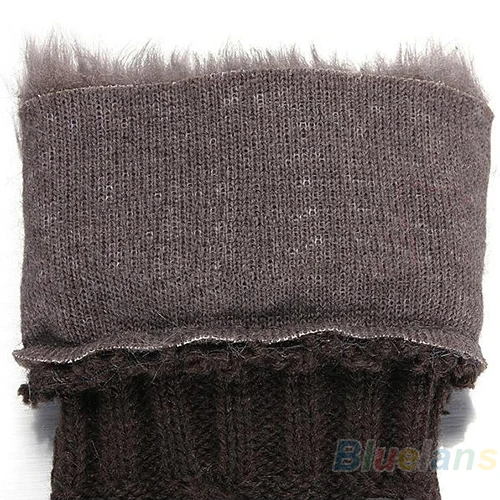 Лидер продаж женские зимние вязаные длинные перчатки без пальцев из