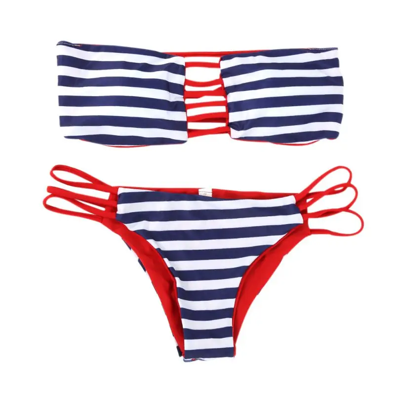 2017 новинка сексуальный женский купальник бандо пуш-ап бикини набор с принтом