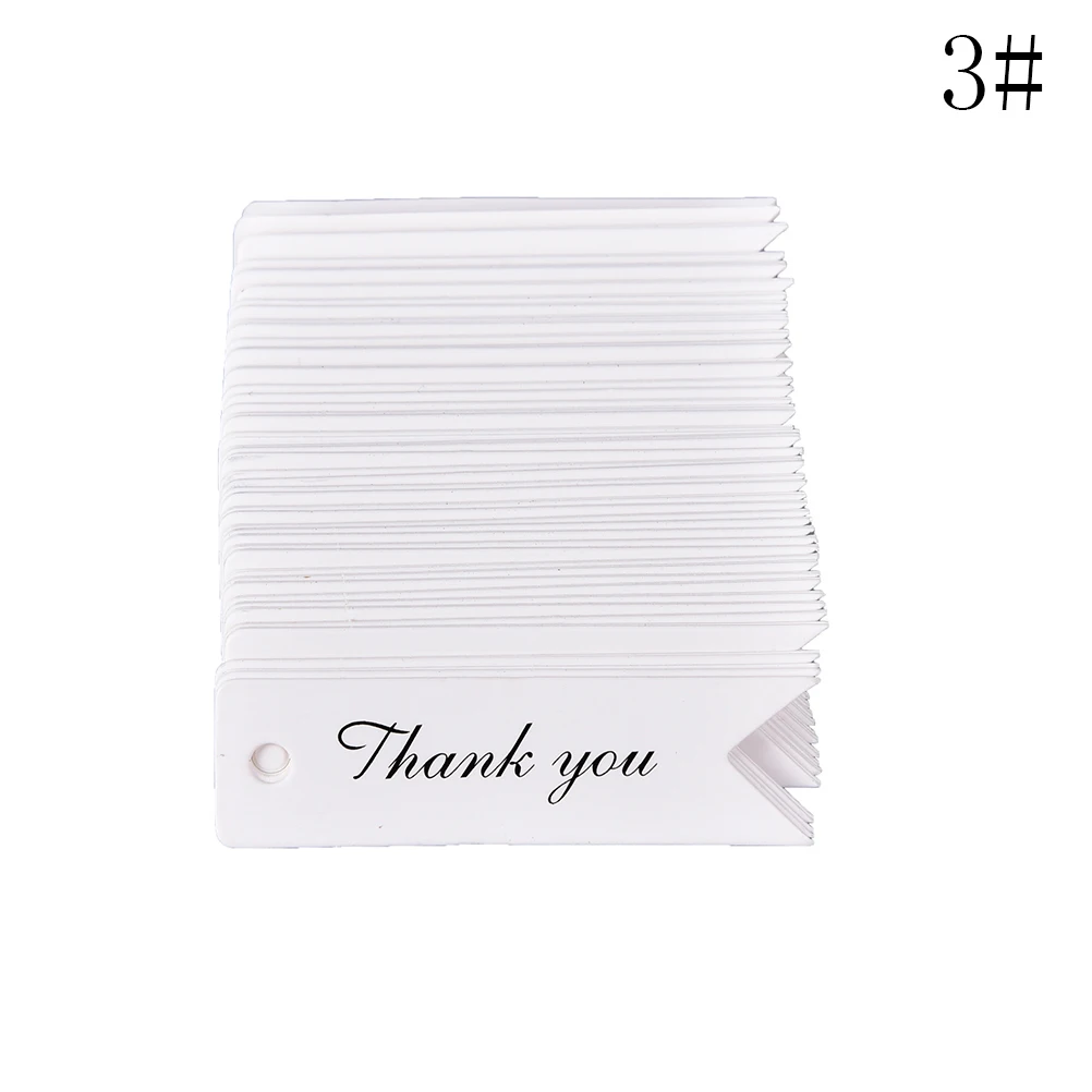 100pcs 7X2 50/100 шт. Спасибо, Подарочная этикетка для свадьбы/конфет/Детские Подарочные продукты упаковка для упаковки ручной работы бирка крафт-бумага - Цвет: 100pcs 7X2
