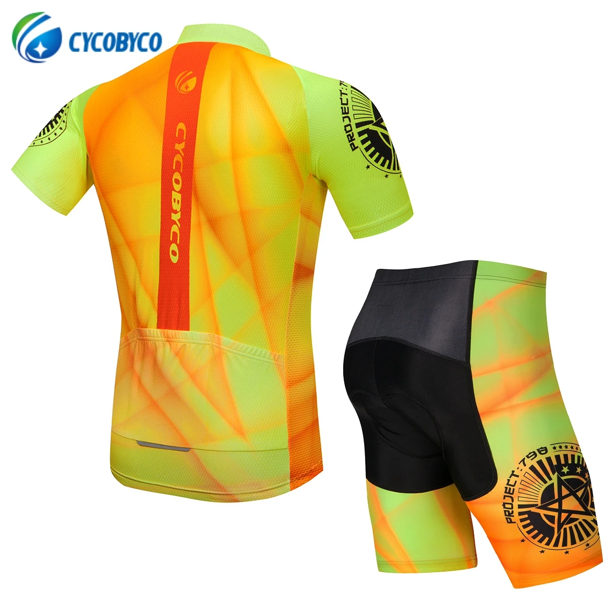 Cycobyco Велоспорт Джерси с коротким рукавом для мужчин MTB велосипед комплект одежды дорожный велосипед шорты мягкий флуоресцентный Майо Ropa Ciclismo