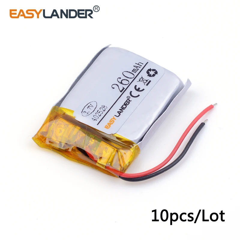 10 шт./лот 3 7 v литий-ионный полимерный аккумулятор 402528 260MAH Bluetooth гарнитура колонки