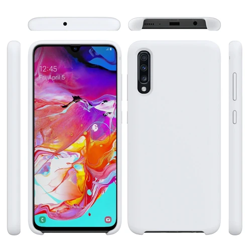Для Galaxy A70 Мягкий силиконовый чехол Обложка Гибкая плотная легкий противоударный чехол для samsung Galaxy A70 задняя крышка защитный экран - Цвет: White