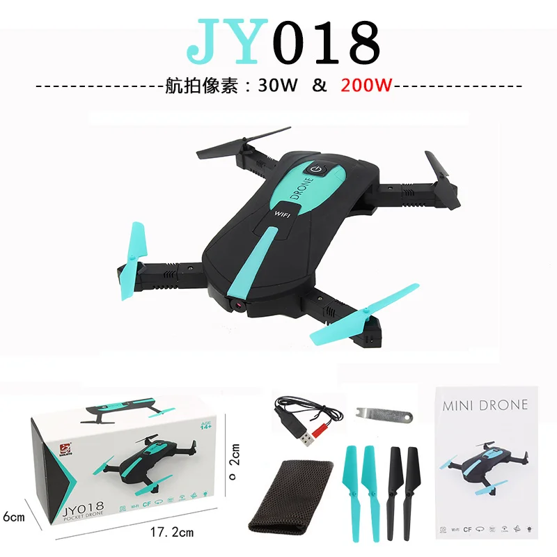 JY018 мини-Дрон складной Квадрокоптер фиксированный Дрон с высоким карманом с Wifi Пульт дистанционного управления 4-aixs самолет игрушка подарок для детей